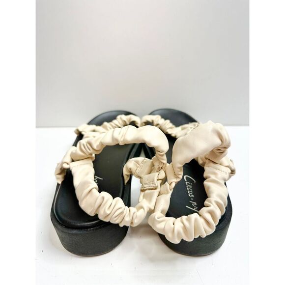 Sam Edelman Circus Sandals Womens Size 8 Cream Faux Leather Harlene Flatform - Picture 5 of 8